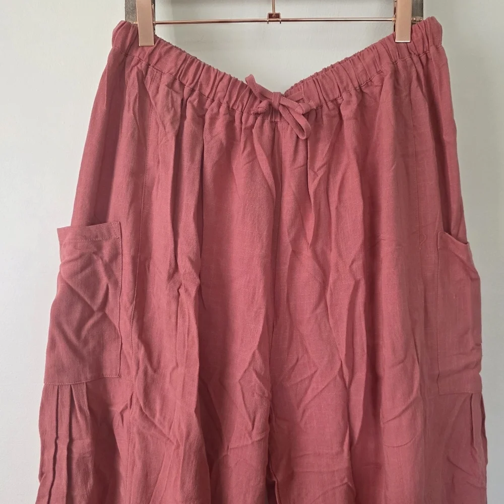 ⭐️40% Off⭐️ Tarse Linen Blend Wide Leg Palazzo Harem Pants - Picture 9 of 14